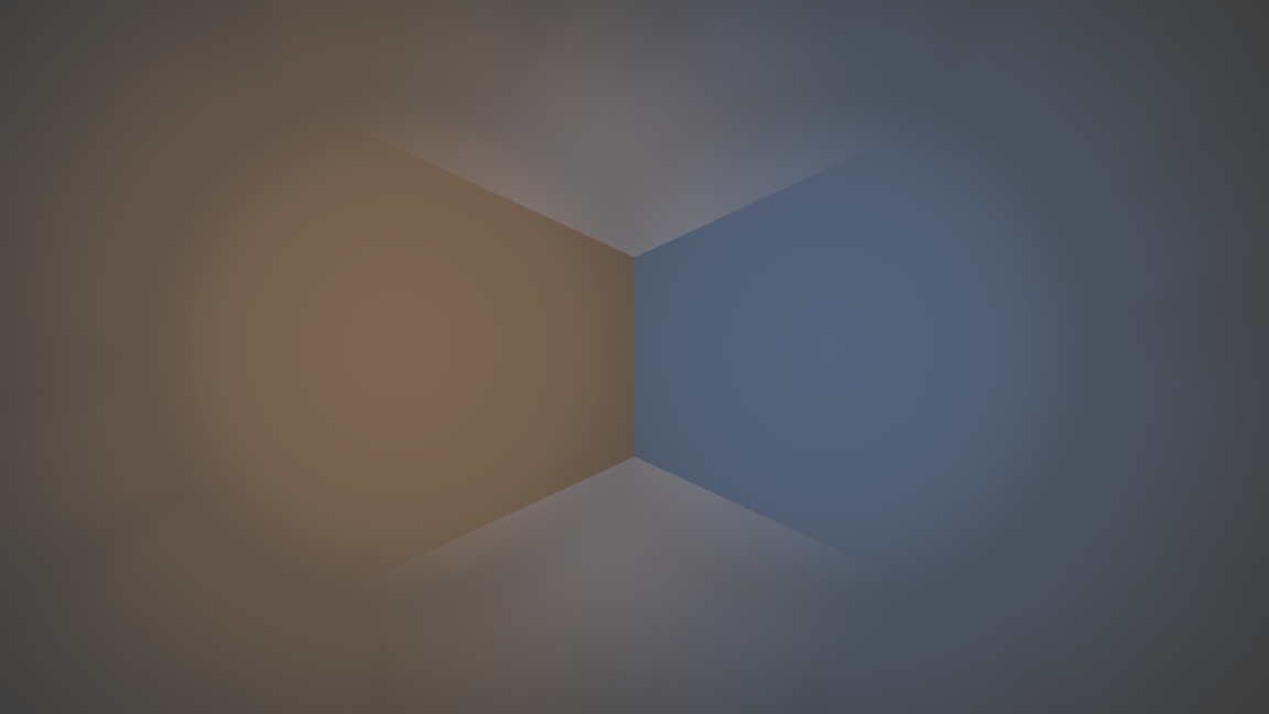 Godot render of Two shadowed lights over one occluder