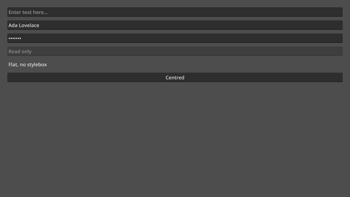 Our render of LineEdit